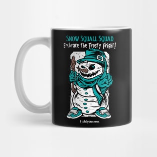 snow squall, global warming, snow man Mug